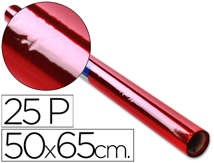 [9022338] SADIPAL - Rollo Papel Celofan 25 Hojas 50 x 65 cm Rojo (Ref.12501)