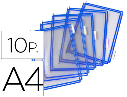 [9076165] TARIFOLD - Funda con Pivotes 10 ud A4 Marco azul (Ref.114001)