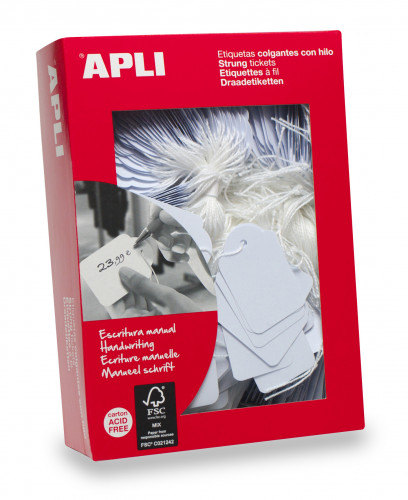 [9003169] APLI - ETIQUETAS COLGANTES 28 X 43 MM -CAJA DE 500 (Ref.391)