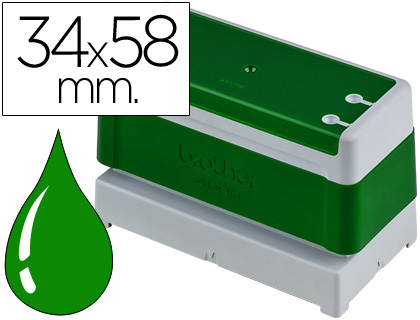 [9035907] BROTHER - Sello Automático 34 mm x 58 mm VERDE - PACK 6 (Ref.PR3458G6P)