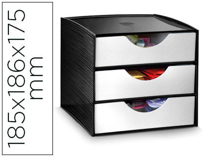 [2078562] CEP - MODULO CAJONES DE SOBREMESA 3 CAJONES POLIESTIRENO COLOR GRIS/MARRON ESPECIAL PARA SNACKS 185X186X175 MM (Ref.8-111)