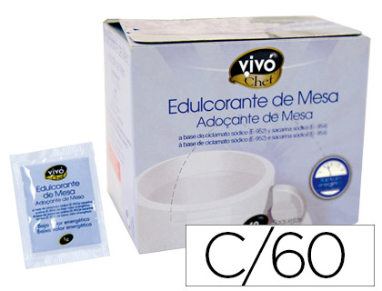 [2077437] EDULCORANTE VIVOCHEF DE FACIL DISOLUCION CAJA DE 60 SOBRES (Ref.75073)