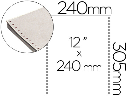 [9013487] FABRISA - Caja 1500 HOJAS.PAPEL 2 COPIAS240X12'' BLANCO (Ref.1242022)