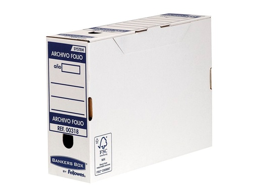 [1498842] FELLOWES - Archivador Definitivo System Lomo 100 mm Cartón reciclado Lengüeta (Ref.0031802)