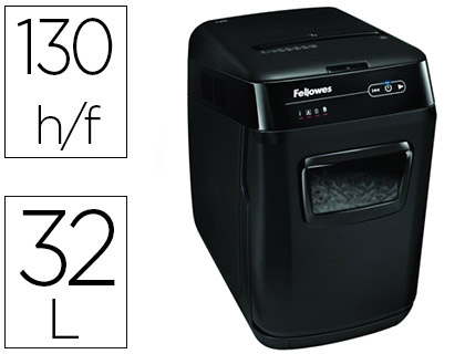 [9062765] FELLOWES - Destructora Automática AutoMax 150C - P4 Corte en Partículas 4x38mm - Hasta 130h - Depósito 32l (Ref.4680101)