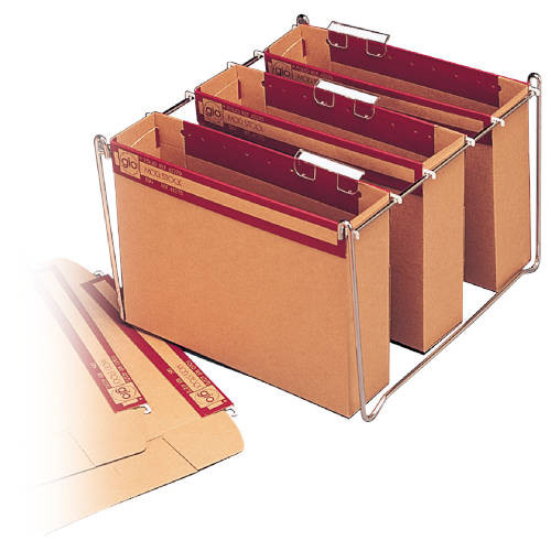 [1784330] GIO - Carpeta colgante -Stock Folio Lomo 75mm Varilla acero Cartón corrugado automontable (Ref.400021922)