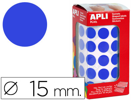 [2059746] GOMETS AUTOADHESIVOS CIRCULARES 15 MM AZUL EN ROLLO CON 2832 UNIDADES (Ref.4856)