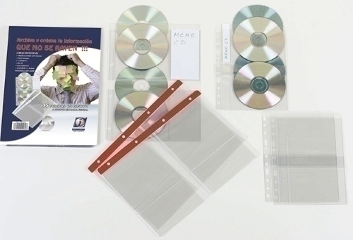 [1152748] IBERPLAS - Fundas CD/DVD 15 ud Pvc Transparentes y capacidad para 4 CD´s cada funda (Ref.4754CDR)