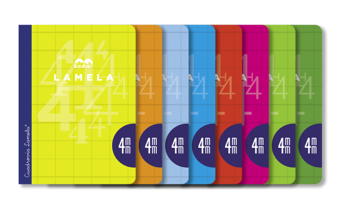 [9937608] LAMELA - LIBRETA GRAPADA 50h 4º CUADROVIA 4 mm COLORES SURTIDOS (8) (Ref.06C004)