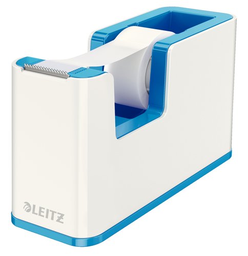 [2064108] LEITZ - PORTARROLLO SOBREMESA WOW DUAL PLASTICO PARA CINTA DE 33 M AZUL METALIZADO (Ref.53641036)