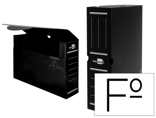 [2016445] LIDERPAPEL - Archivador Definitivo PLASTICO NEGRO TAMAÑO 36X26X10 CM (Ref.DF09)