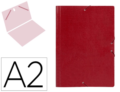 [2027154] LIDERPAPEL - CARPETA PLANOS A2 Cartón GOFRADO N 12 ROJO (Ref.CG27)