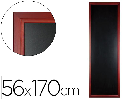 [2054723] LIDERPAPEL - PIZARRA NEGRA MURAL DE MADERA CON SUPERFICIE PARA ROTULADORES TIPO TIZA 56X170CM (Ref.PZ09)