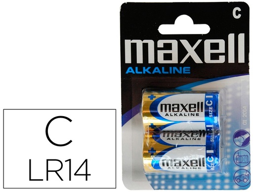 [9159310] MAXELL - Pila alcalina 1,5 v tipo c lr14 blister de 2 unidades (Ref. LR14-B2 GD MXL)