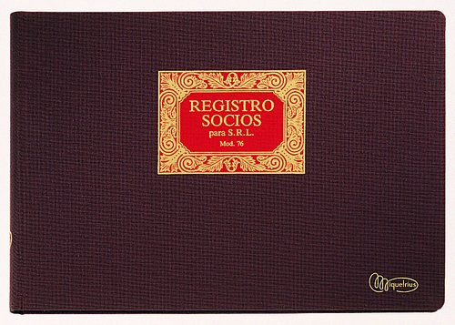 [9013813] MIQUELRIUS - Libro Registro Socios SRL Fº Apaisado 315x215 (Ref.5076)