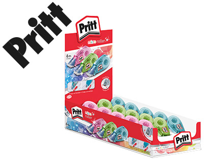 [9079042] PRITT - Cinta correctora MICRO ROLLI 5mmx6m Colores surtidos translucidos Frontal Con tapa (Ref.2035011)