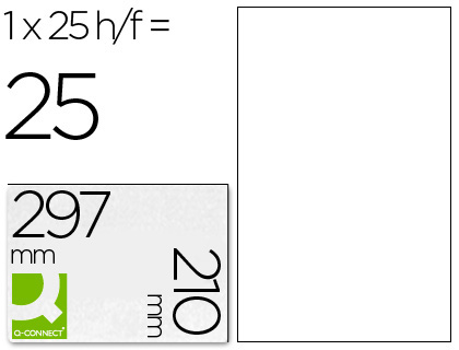 [2035438] Q-CONNECT - ETIQUETA ADHESIVA -TAMAÑO DIN A4 -PARA INK-JET -TRANSPARENTE -CAJA CON 25 HOJAS DIN-A4 (Ref.KF00228)