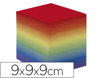 [2078605] QUO VADIS - TACO PAPEL ENCOLADO COLORES ARCO IRIS 680 HOJAS 100% RECICLADO 90 G/M2 90X90X90 MM (Ref.236003Q)