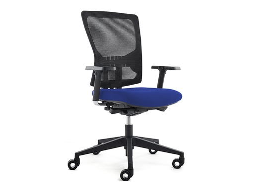 [2063244] ROCADA - SILLA DE OFICINA CON BRAZOS TAPIZADA EN TELA INGNIFUGA Y RESPALDO EN POLIMERO COLOR AZUL (Ref.RD-937-3)