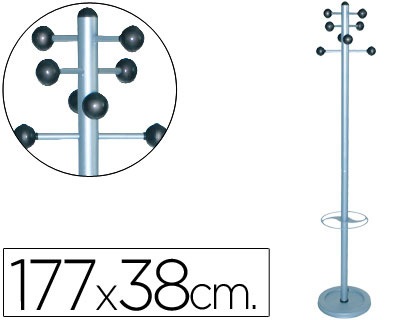 [2052779] SIE - PERCHERO METALICO CON PARAGUERO -PIE 8 COLGADORES 1,77X38 CM (Ref.626)