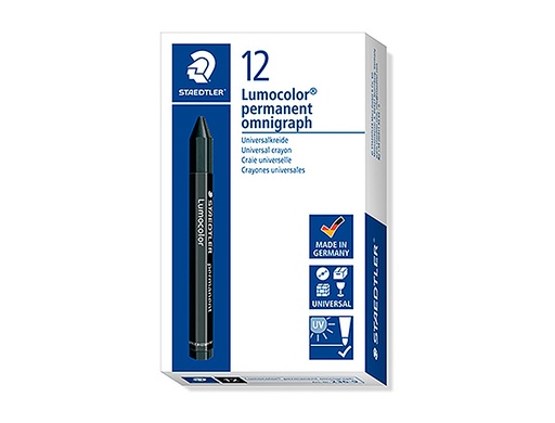 [9077742] STAEDTLER - Crayon Cera Omnigraph 12mm Negro - Caja 12 (Ref.236-9)