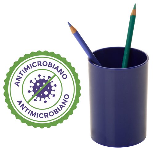 [9159816] ARCHIVO 2000 - Cubilete portalapices antimicrobiano sanitized redondo azul diametro 75 mm altura 105 mm (Ref. 771AM AZ)