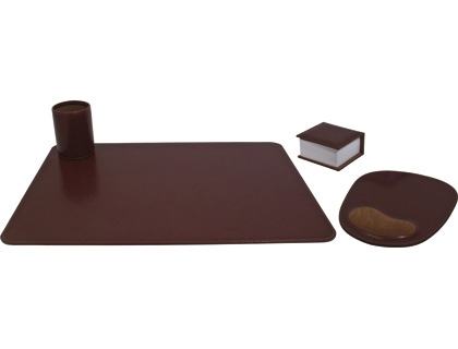 [2052773] ARTESANIA - ESCRIBANIA DE SOBREMESA EN POLIIPIEL JUEGO DE 4 PIEZAS (Ref.604010)