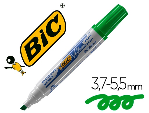 [9007531] BIC - Marcador pizarra blanca Punta biselada Tinta base alcohol Verde (Ref.904949)