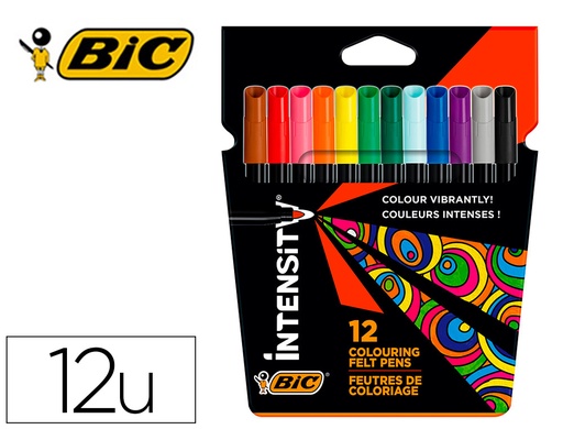 [9156964] BIC - Rotulador intensity estuche de 12 colores surtidos (Ref. 978004)