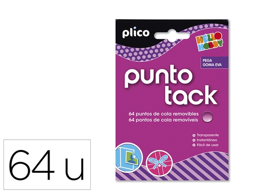 [2058616] BOSTIK - SUJETACOSA MASILLA BLU TACK PUNTO TACK 64 PUNTOS DE COLA (Ref.1763/1693)