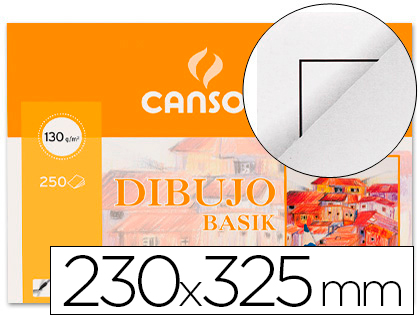 [2016207] CANSON - PAPEL DIBUJO BASIK 23X32.5 -130 GR -CON RECUADRO (Ref.200400738)