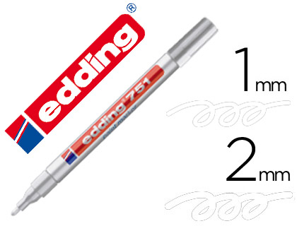 [9075356] EDDING - Marcador especial 751 Trazo 1-2mm Punta Cónica Tinta opaca Blanco Superficies oscuras 751-49 (Ref.751-049)
