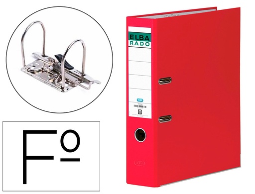 [9023106] ELBA - Archivador de Palanca Rado-Chic Folio Lomo 80mm Rojo (Ref.100022673)