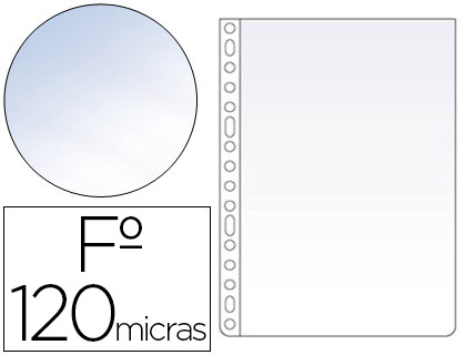[2063974] ESSELTE - FUNDA MULTITALADRO FOLIO POLIPROPILENO 120 MC CRISTAL CAJA DE 100 UNIDADES (Ref.46101 - antigua 31340)
