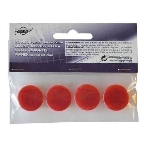 [1753600] FAIBO - Imanes Bolsa 4 Ud 20 mm Rojo (Ref.60-20-03)
