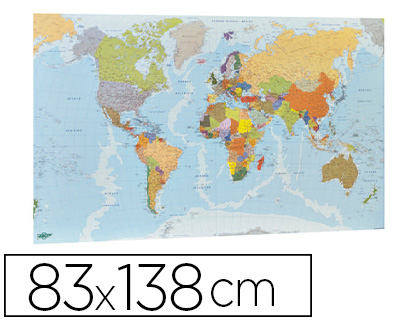 [2156095] FAIBO - Mapa mundo 84X140 Plastificado Sin marco (Ref.173G)