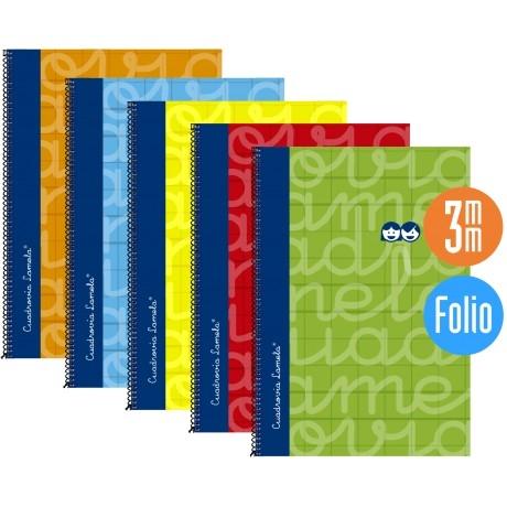 [9936980] LAMELA - BLOC tapa FORRADA Fº 80h CUADROVIA 3 mm COLORES SURTIDOS (5) (Ref.7FTE003S)