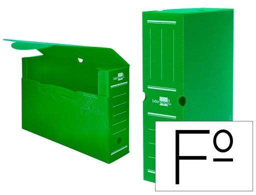 [2017302] LIDERPAPEL - Archivador Definitivo PLASTICO VERDE TAMAÑO 36X26X10 CM (Ref.DF11)