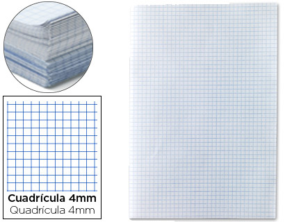 [2028219] LIDERPAPEL - PAPEL FLORETE CUADRO 4MM 60G/M2 PAQUETE DE 250 (Ref.PF01)