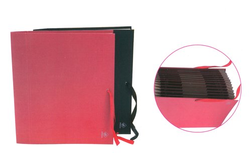 [1944858] MARIOLA - Carpeta DE FUELLE FORMATO FOLIO CON CIERRE DE CINTAS. AZ/1-31. COLOR ROJO. (Ref.09183)