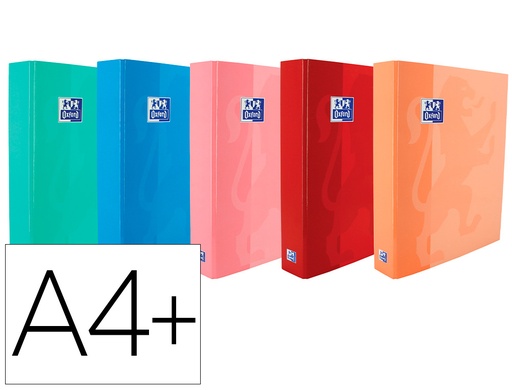[9155506] OXFORD - Carpeta de anillas school din a4+ tapa extradura 4 anillas 25 mm colores tendencias surtidos surtidos (Ref. 400106671)