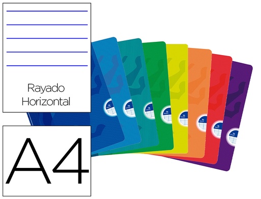 [9077238] OXFORD - Libreta GRAPADA OPENFLEX A4 48H 90G PAUTADO SURTIDO (Ref.100105791)