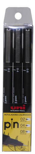 [1135910] UNI-BALL - Estuches rotuladores 3 ud Colores surtidos Calibrados (Ref.182634338)