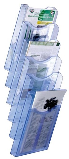 [9933081] ARCHIVO 2000 - SOPORTE MURAL DE 6 BANDEJAS A4 ARCHIPLAY AZUL TRANSP. (Ref.6126 AZ TP)