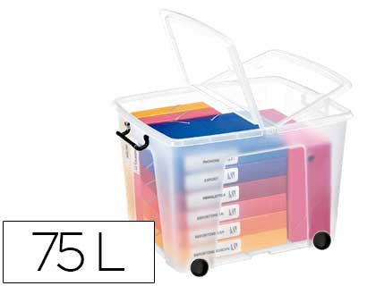 [9057164] CEP - Cajas almacenamiento 75 L Transparente Ruedas (Ref.2006760110)
