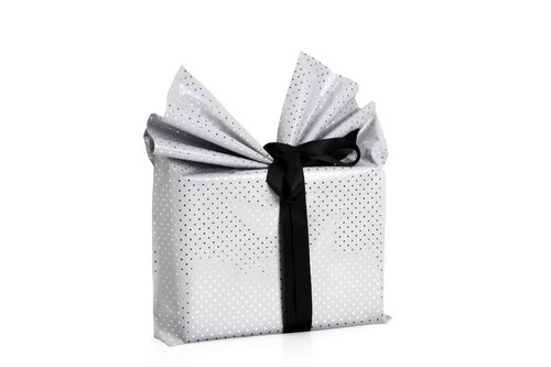 [2153754] COLIBRI - PAPEL FANTASIA SIMPLE MATE BLANCO CON PUNTOS BOBINA 300 MM X 30 MT (Ref.RP1MAW03)