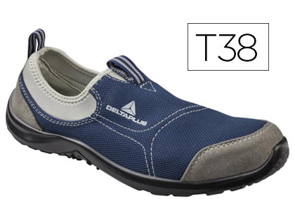 [2079767] DELTAPLUS - ZAPATOS DE SEGURIDAD DE POLIESTER Y ALGODON CON PLANTILLA Y PUNTERA - COLOR AZUL MARINO TALLA 38 (Ref.MIAMIS1PGB38)