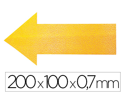 [9155898] DURABLE - Simbolo adhesivo pvc forma de flecha para delimitacion suelo amarillo 200x100x0,7 mm pack de 10 (Ref. 1705-04)