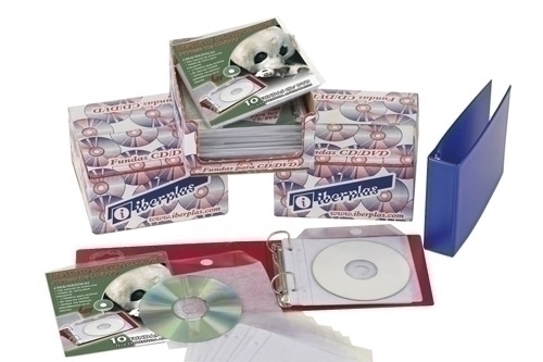 [1152753] IBERPLAS - Funda CD/DVD Archivables 2 CD/DVD PVC transparente (Ref.479P)