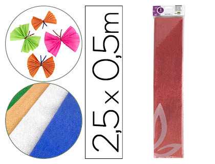 [2035747] LIDERPAPEL - PAPEL CRESPON 50 CM X 2.5M METALIZADO ROJO (Ref.CP23)